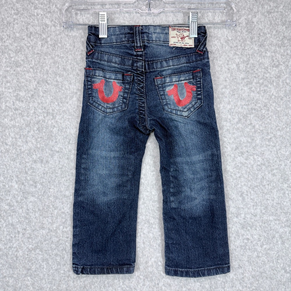True Religion Ricky Relaxed Straight Jeans Kids 2T Blue Denim Streetwear Casual - Picture 5 of 7